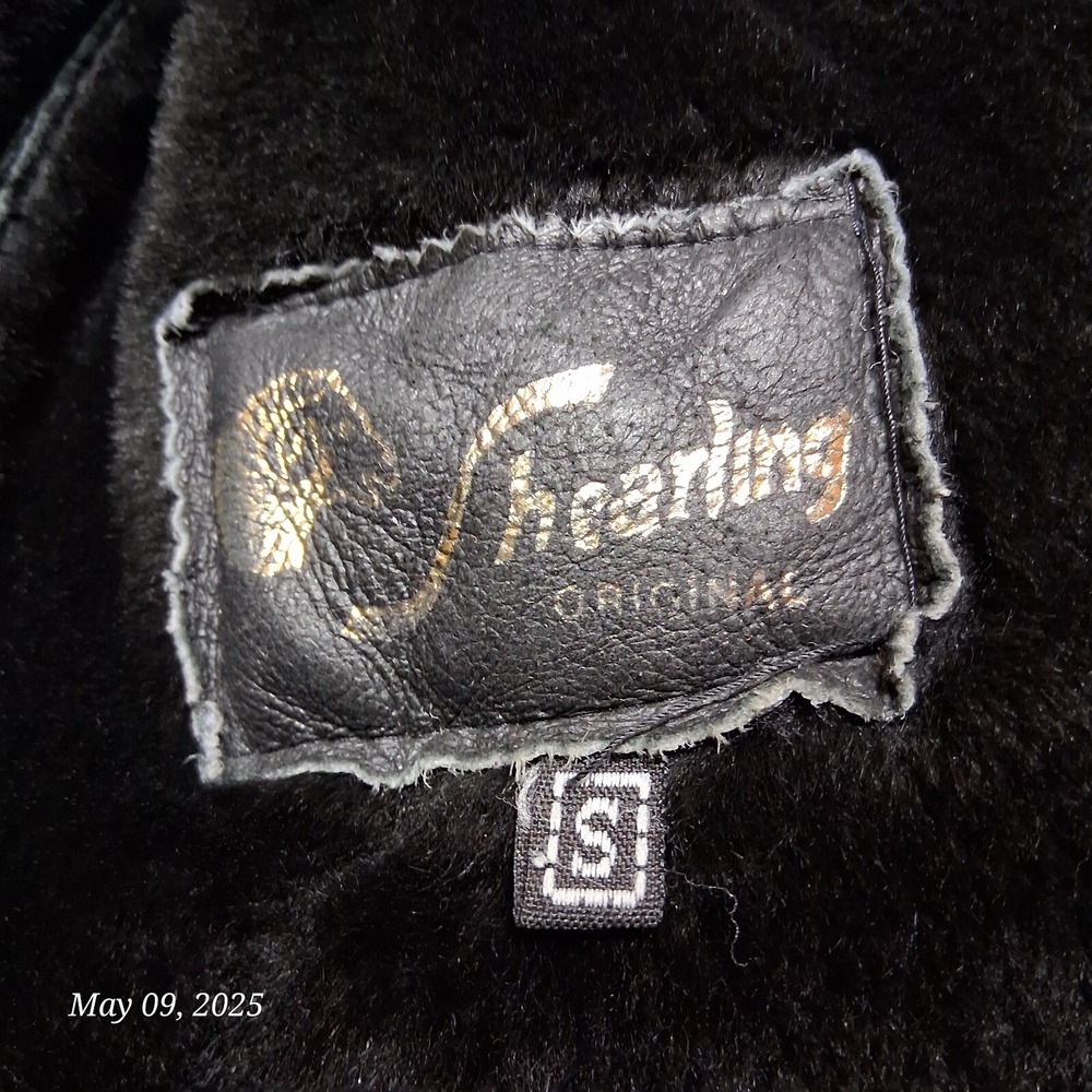 Vintage Sherling Original Leather Jacket Adult Size Small Black V Neck VERY NICE - Picture 8 of 8